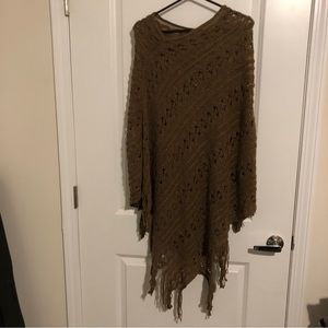 Brown Sweater Poncho